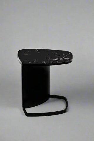 Black L-Shape Curve Side Table