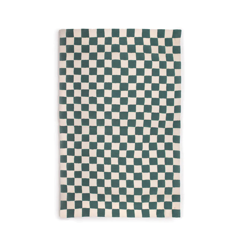 Andy Teal&White-Tufted Rug