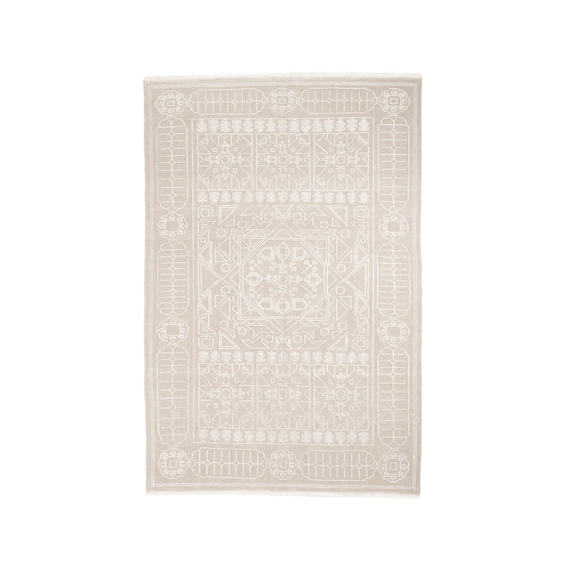 Beige Pendant Hand-Knotted Carpet