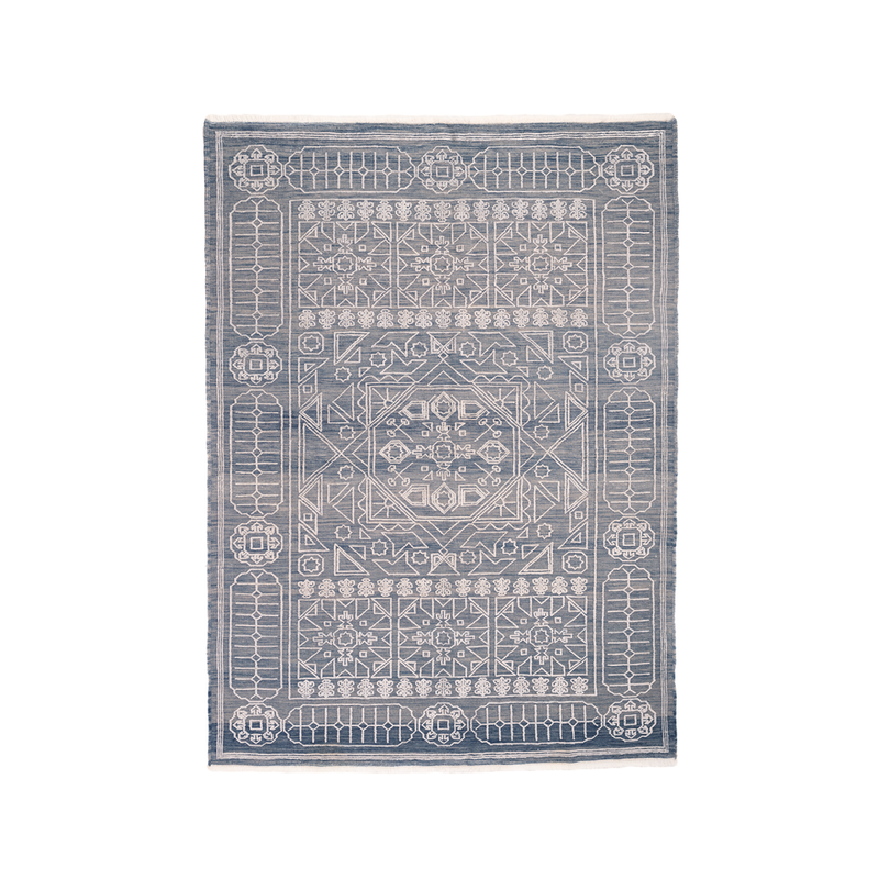 Blue Pendant Hand-Knotted Carpet