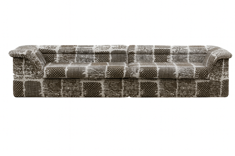 Ribbed Sofa - Brown Pattern
