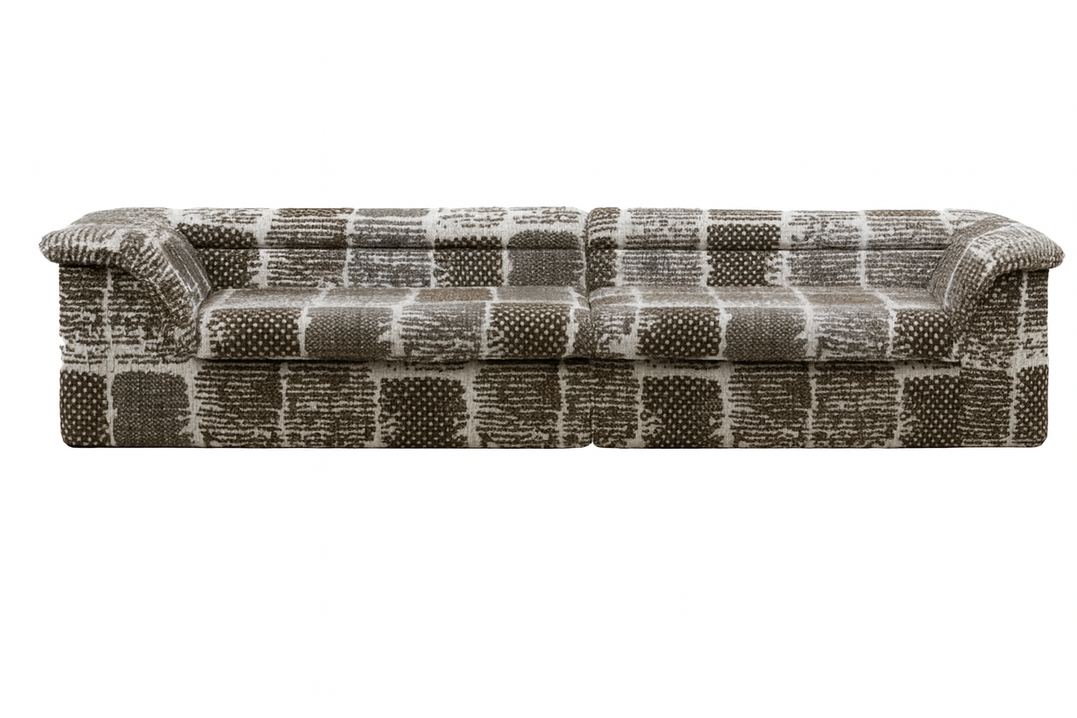 Ribbed Sofa - Brown Pattern