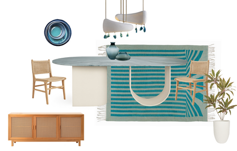 Bleu Blanc Coastal Dining Room