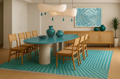 Bleu Blanc Coastal Dining Room