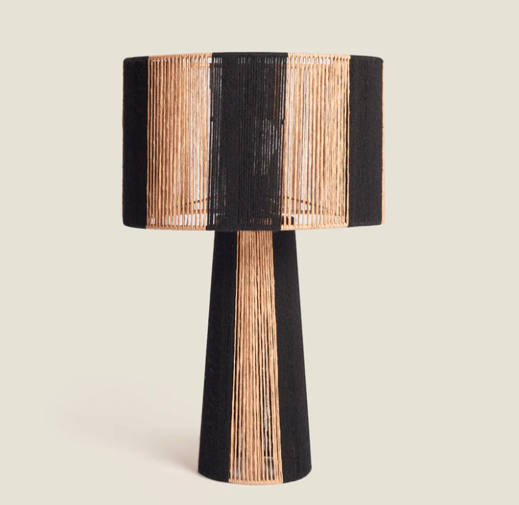 Attola Table Lamp - Black & Beige