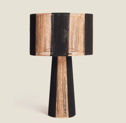 Attola Table Lamp - Black & Beige