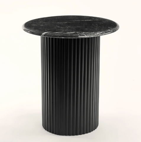 Black Trail Marble Top Side Table