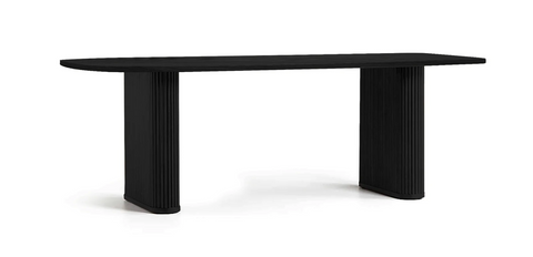 Black Elm Natural Veneer Dining Table