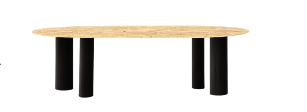 Onda Natural Veneer Marble Top Dining Table