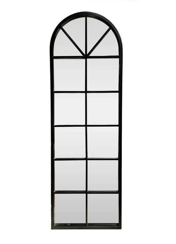 Black Windowpane Mirror